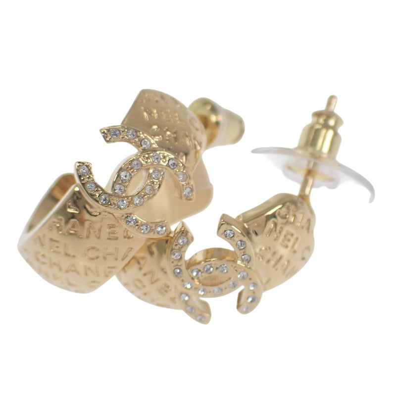 シャネル CHANEL CC フープ C24P刻印 ABD029B16170NW438 ピアス メタル ラインストーン ゴールド レディース【中古】【Aランク】