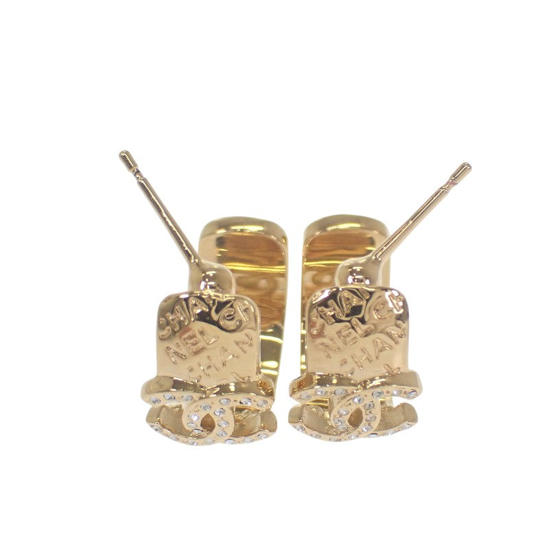 シャネル CHANEL CC フープ C24P刻印 ABD029B16170NW438 ピアス メタル ラインストーン ゴールド レディース【中古】【Aランク】