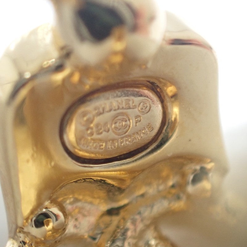シャネル CHANEL CC フープ C24P刻印 ABD029B16170NW438 ピアス メタル ラインストーン ゴールド レディース【中古】【Aランク】