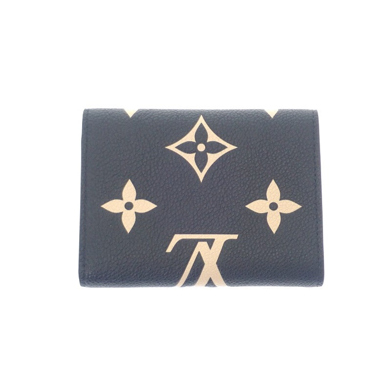 ルイヴィトン LOUIS VUITTON ポルトフォイユ ヴィクトリーヌ M80968 三つ折り財布 レザー トリヨンモノグラム ブラック ゴールド金具 レディース【中古】【Sランク】