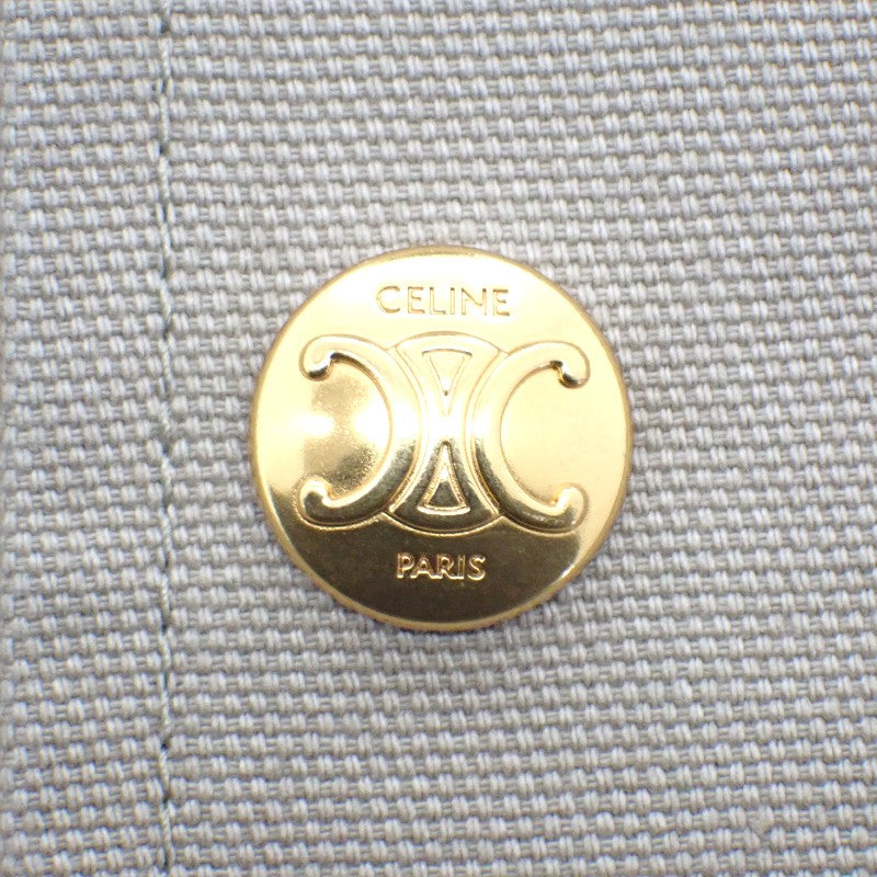 セリーヌ CELINE トリオンフ 38 RV03D147V.02LC ブルゾン コットン ライトベージュ ゴールド金具 レディース【中古】【SAランク】