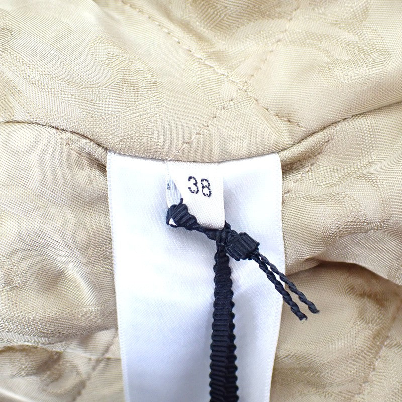 セリーヌ CELINE トリオンフ 38 RV03D147V.02LC ブルゾン コットン ライトベージュ ゴールド金具 レディース【中古】【SAランク】