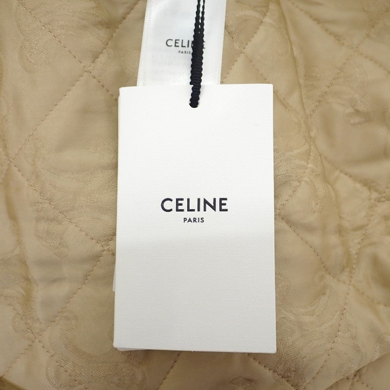 セリーヌ CELINE トリオンフ 38 RV03D147V.02LC ブルゾン コットン ライトベージュ ゴールド金具 レディース【中古】【SAランク】