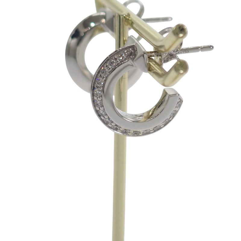 ティファニー TIFFANY&Co. T ワン フープ 69783031 ピアス K18ホワイトゴールド ダイヤモンド レディース【中古】【Aランク】