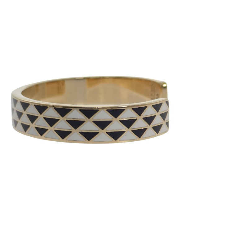 プラダ PRADA エナメルメタル ブレスレット M 1IB846_2CO2_F0TTY バングル メタル ブラック ホワイト レディース【中古】【ABランク】