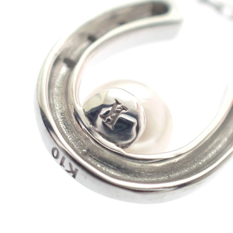 ヴァンドーム VANDOME ホースシュー ネックレス アコヤ真珠 ダイヤモンド K10ホワイトゴールド レディース【中古】【Aランク】