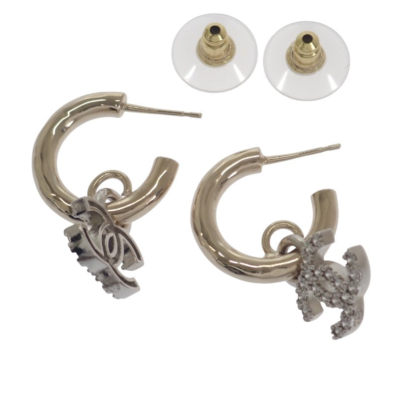 シャネル CHANEL ココマーク フープ AB8289 B07979 NH917 ピアス メタル ストラス シルバー ゴールド レディース【中古】【Aランク】
