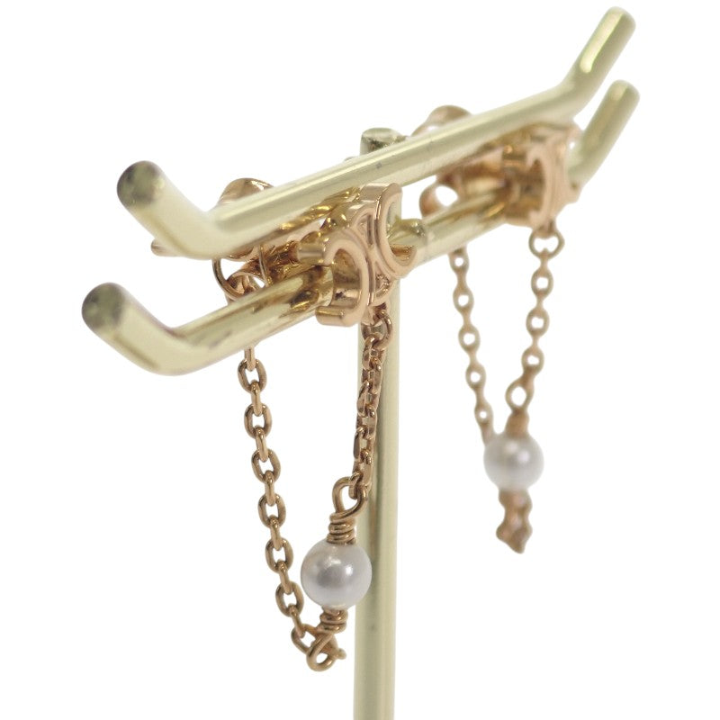 セリーヌ CELINE トリオンフ チェーン パール 461DD6PRB.01GI ピアス メタル ゴールド レディース【中古】【Aランク】