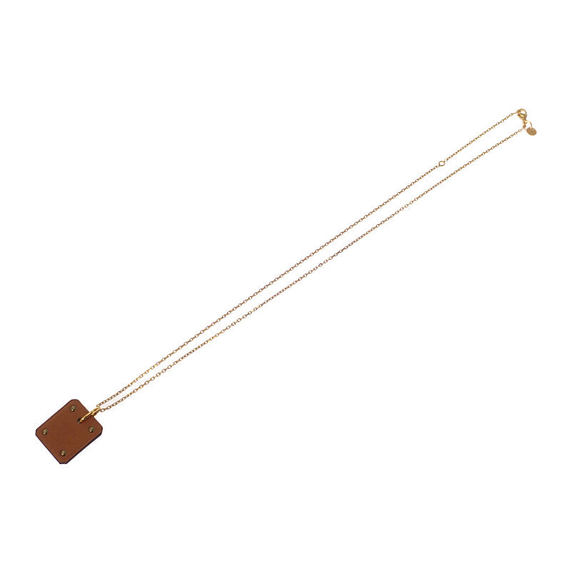 エルメス HERMES アス・ドゥ・クールPM H081865CD18 ネックレス GP ベージュ エトゥープ レディース【中古】【SAランク】