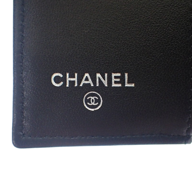 シャネル CHANEL スモールフラップウォレット AP0230_B13639 三つ折り財布 ラムスキン ソーブラック レディース【中古】【Aランク】