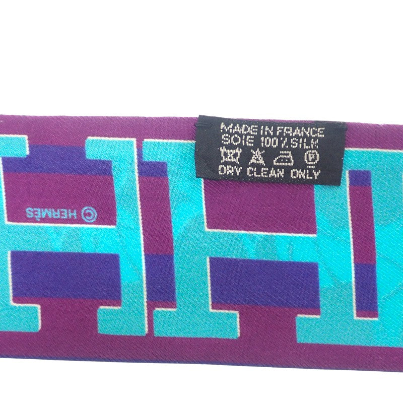 エルメス HERMES ツイリー スカーフ シルク パープル ブルー