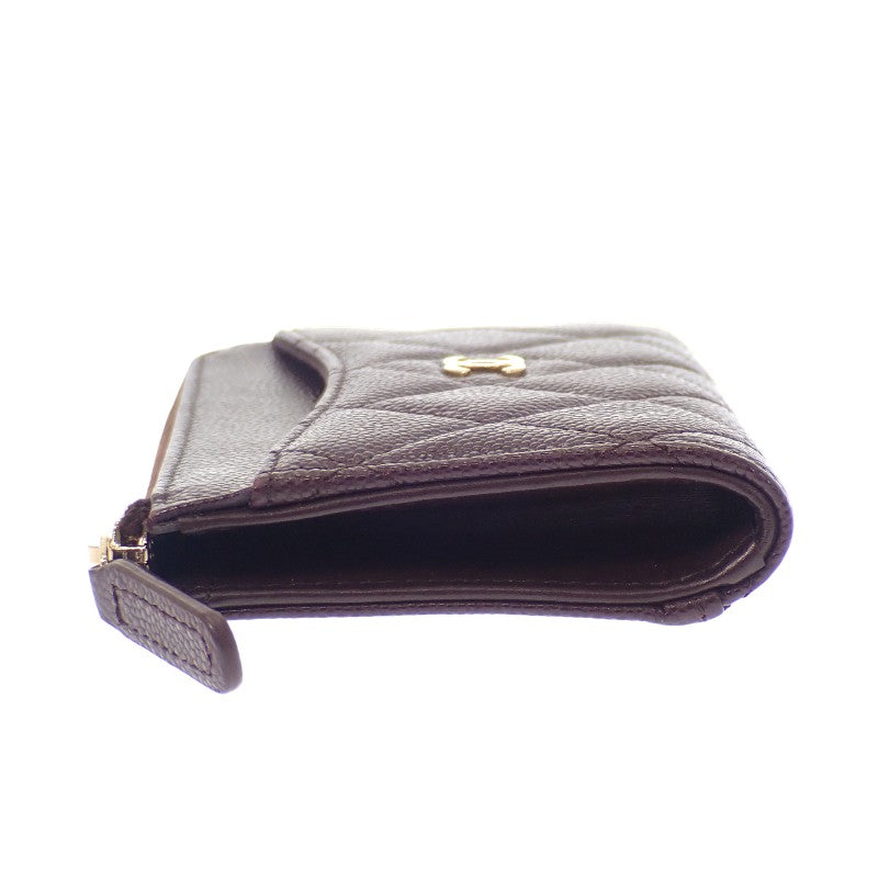 シャネル CHANEL クラシック ジップ AP3179 カードケース キャビアスキン ボルドー ゴールド金具 レディース【中古】【SAランク】