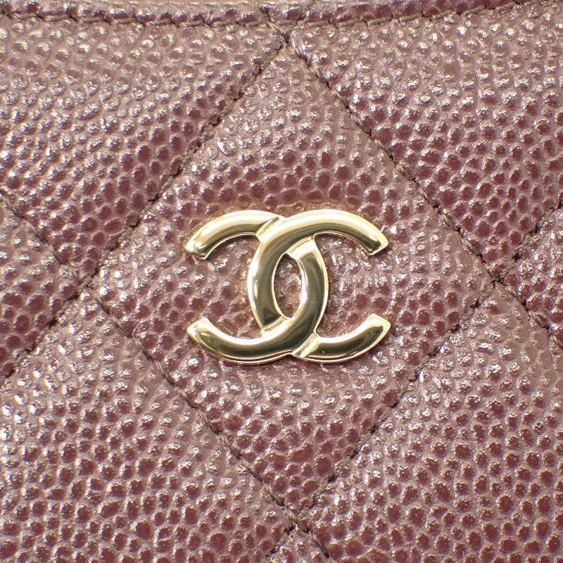 シャネル CHANEL クラシック ジップ AP3179 カードケース キャビアスキン ボルドー ゴールド金具 レディース【中古】【SAランク】