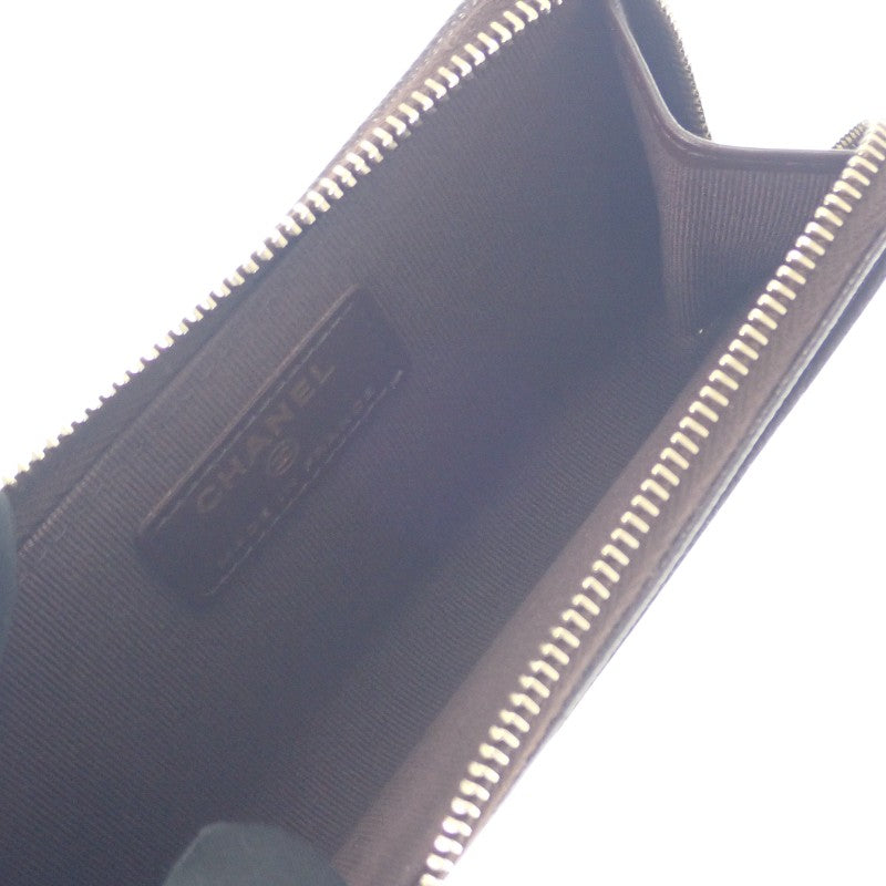 シャネル CHANEL クラシック ジップ AP3179 カードケース キャビアスキン ボルドー ゴールド金具 レディース【中古】【SAランク】