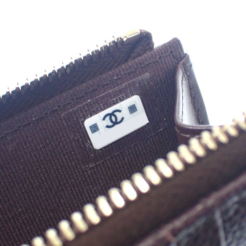 シャネル CHANEL クラシック ジップ AP3179 カードケース キャビアスキン ボルドー ゴールド金具 レディース【中古】【SAランク】