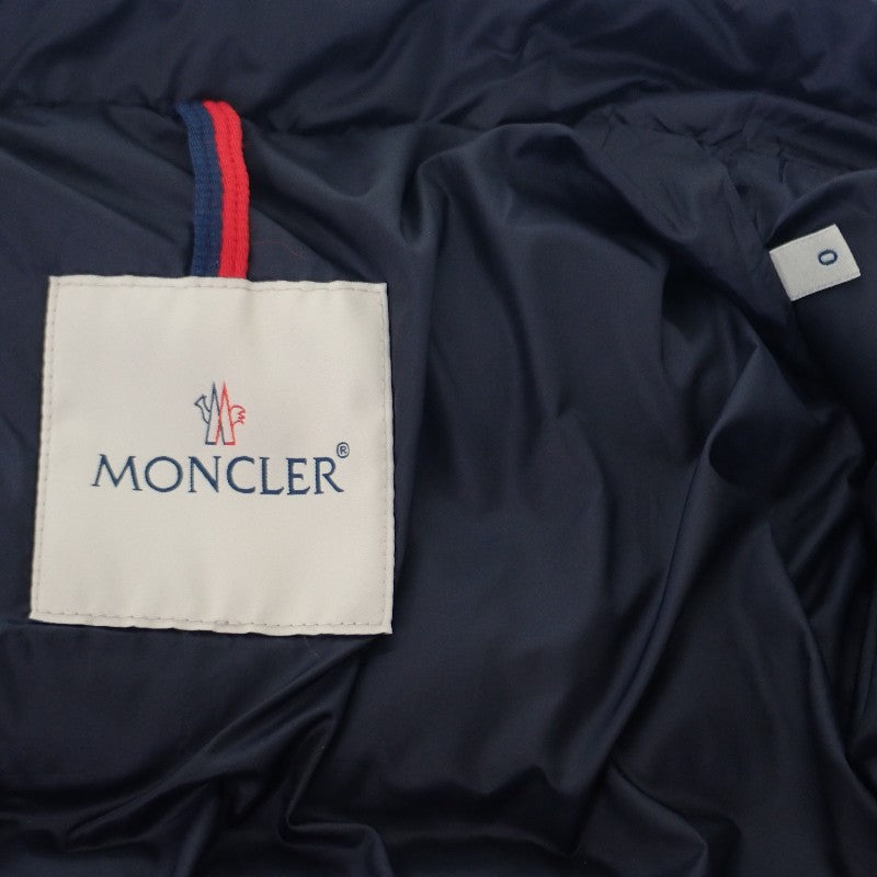 モンクレール MONCLER HERMINE エルミンヌ ロングダウンコート 0 E20934930005 53048 ダウンジャケット ナイロン ダウン90%/フェザー10％ ネイビー レディース【中古】【ABランク】