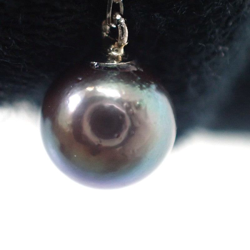 デザインジュエリー チェーン ピアス Pt900プラチナ ブラックパール レディース【中古】【Aランク】