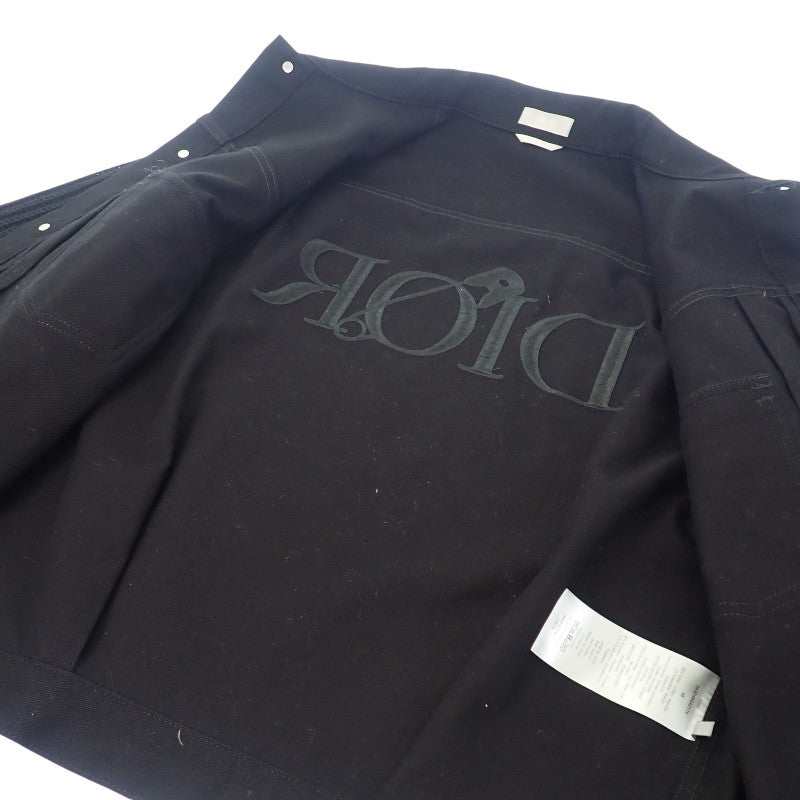 クリスチャンディオール Christian Dior 袖ニット切替 デニムジャケット 48 043D486A217X-C989 デニムジャケット コットン ウール ブラック メンズ【中古】【ABランク】