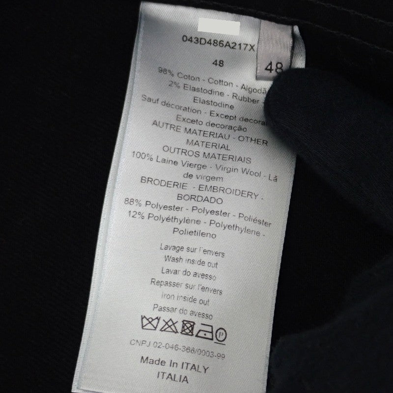 クリスチャンディオール Christian Dior 袖ニット切替 デニムジャケット 48 043D486A217X-C989 デニムジャケット コットン ウール ブラック メンズ【中古】【ABランク】