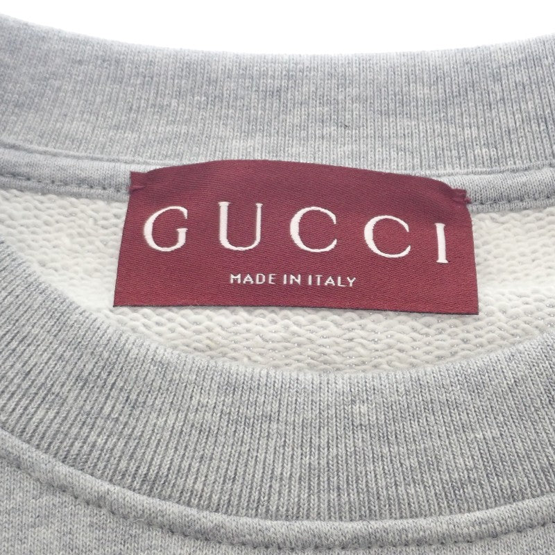 グッチ GUCCI コットンジャージー スウェットシャツ M 785636 XJGLG 1160 スウェット コットン グレー レディース メンズ【中古】【Aランク】