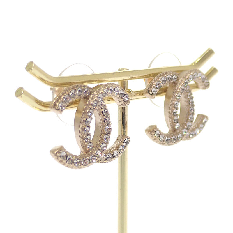シャネル CHANEL ココマーク ピアス メタル ストラス ゴールド