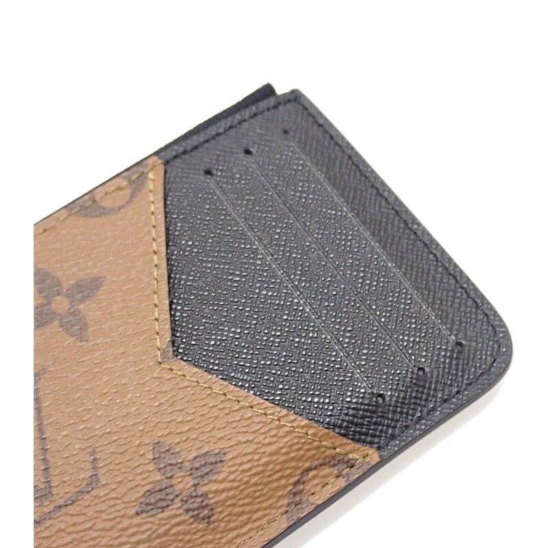 ルイヴィトン LOUIS VUITTON ポルト カルト・ロミー M81912 カードケース モノグラムリバース ベージュ ブラウン ゴールド金具 メンズ レディース【中古】【ABランク】