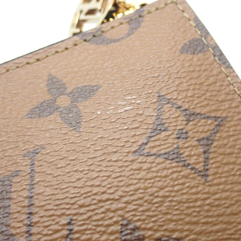 ルイヴィトン LOUIS VUITTON ポルト カルト・ロミー M81912 カードケース モノグラムリバース ベージュ ブラウン ゴールド金具 メンズ レディース【中古】【ABランク】
