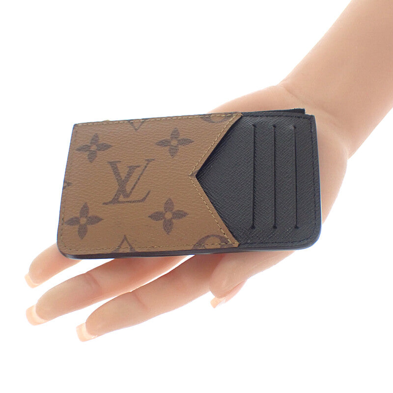 ルイヴィトン LOUIS VUITTON ポルト カルト・ロミー M81912 カードケース モノグラムリバース ベージュ ブラウン ゴールド金具 メンズ レディース【中古】【ABランク】