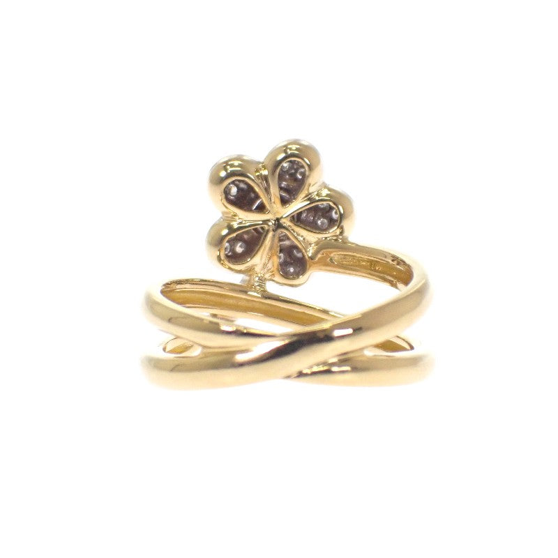 ポンテヴェキオ Ponte Vecchio フラワー 10号 リング K18イエローゴールド K18ホワイトゴールド ダイヤモンド レディース【中古】【Aランク】