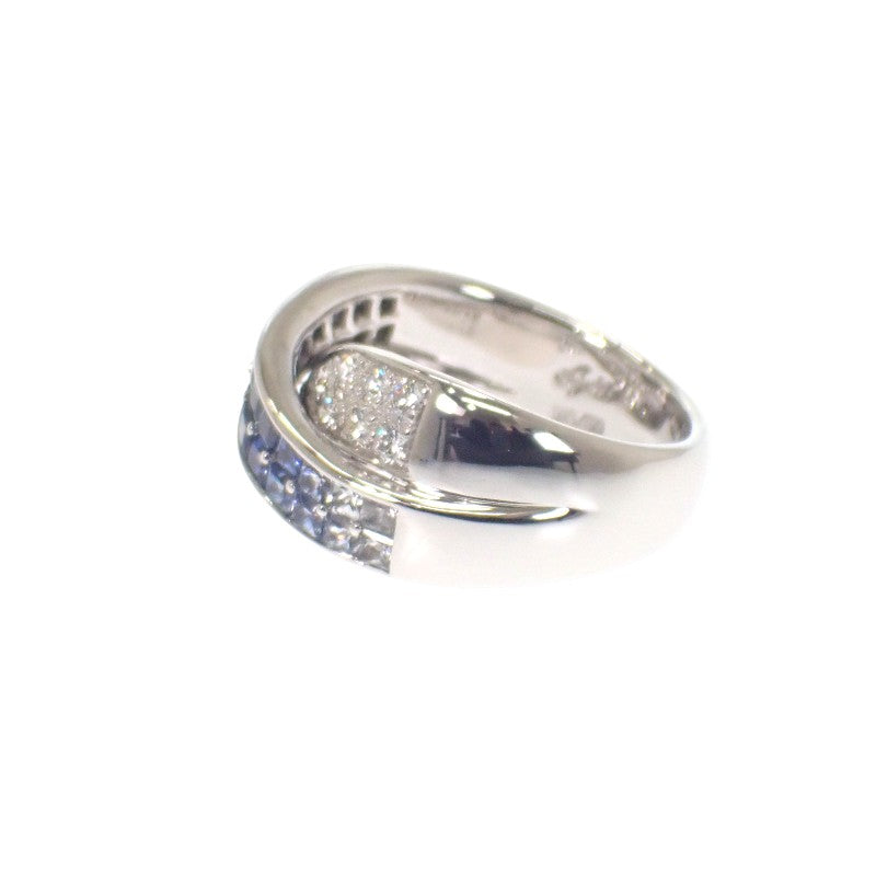 Jeunet Gradation Ring, Size 12, K18 White Gold, Sapphire, Diamond, Ladies'
