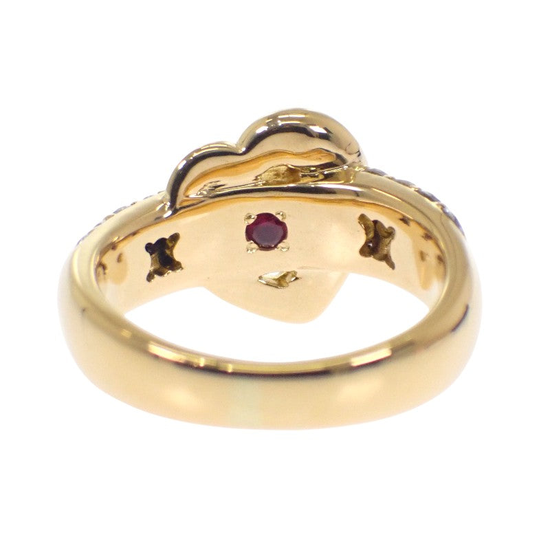 セリーヌ CELINE ロゴ ハーフパヴェ 10号 リング K18イエローゴールド ダイヤモンド レディース【中古】【Aランク】