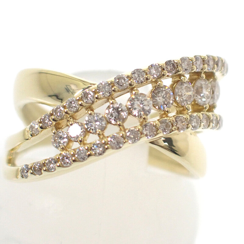 クロス デザインジュエリー 8号 リング K18イエローゴールド ダイヤモンド レディース【中古】【Aランク】