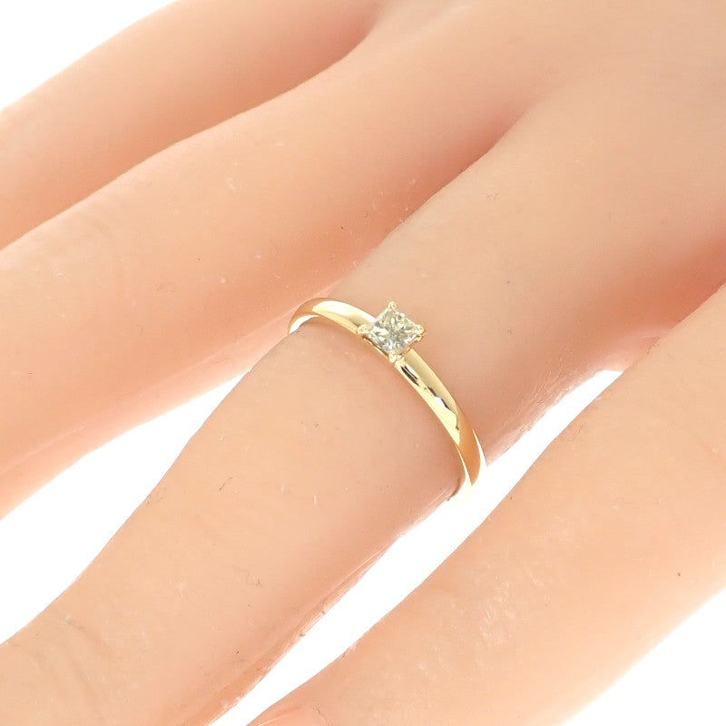 k18イエローゴールド 鑑定書付きダイヤ 指輪 12号 スクエア 婚約指輪 デザインジュエリー スクエア 12号 リング K18イエローゴールド