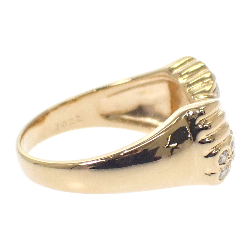 リボンモチーフ デザインジュエリー 12号 リング K18イエローゴールド ダイヤモンド レディース【中古】【Aランク】