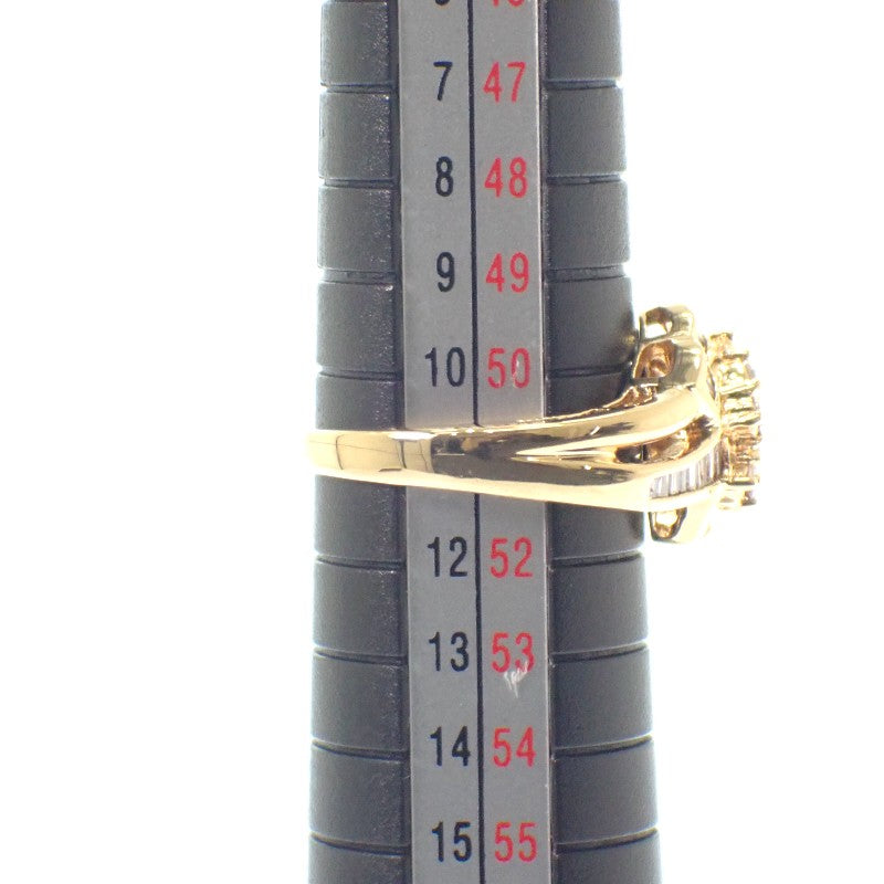 デザインジュエリー 11号 リング K18イエローゴールド ダイヤモンド レディース【中古】【Aランク】