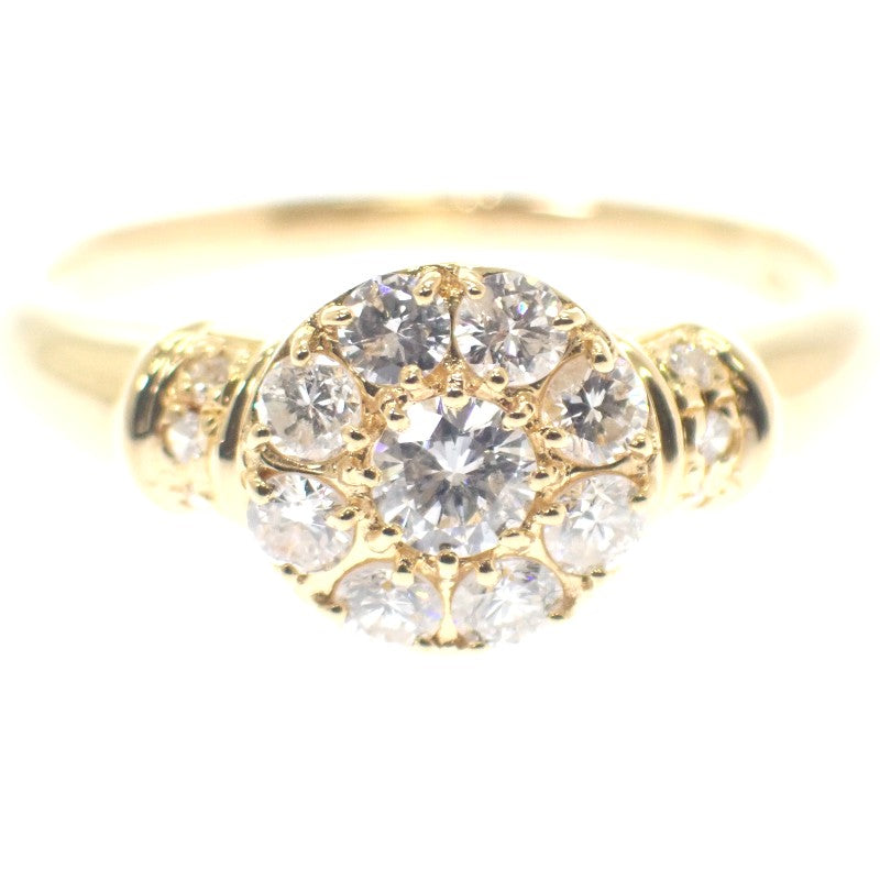 デザイン ジュエリー 13号 リング K18イエローゴールド ダイヤモンド レディース【中古】【Aランク】