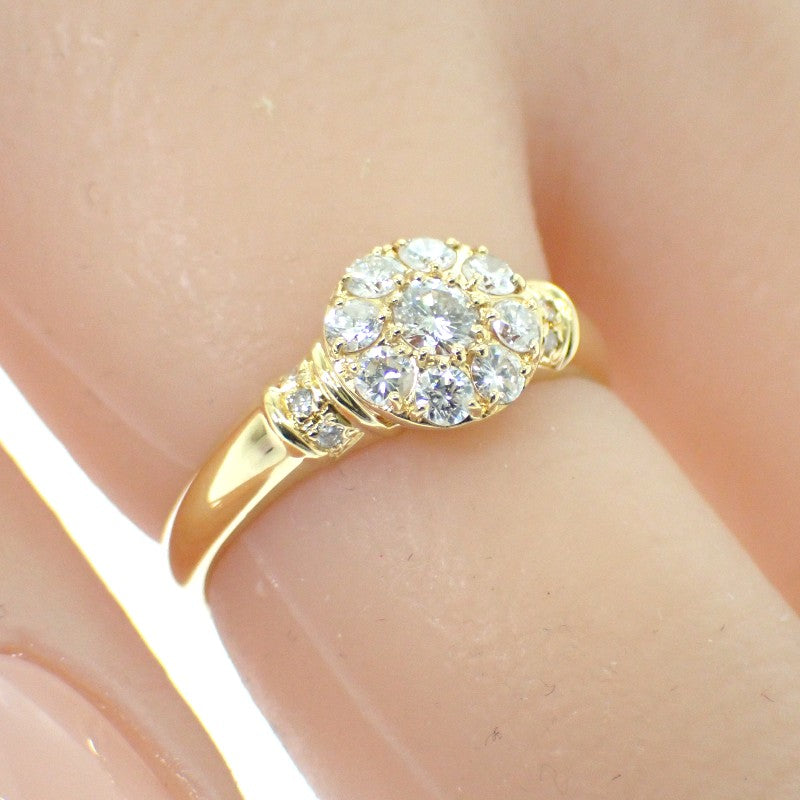 デザイン ジュエリー 13号 リング K18イエローゴールド ダイヤモンド レディース【中古】【Aランク】