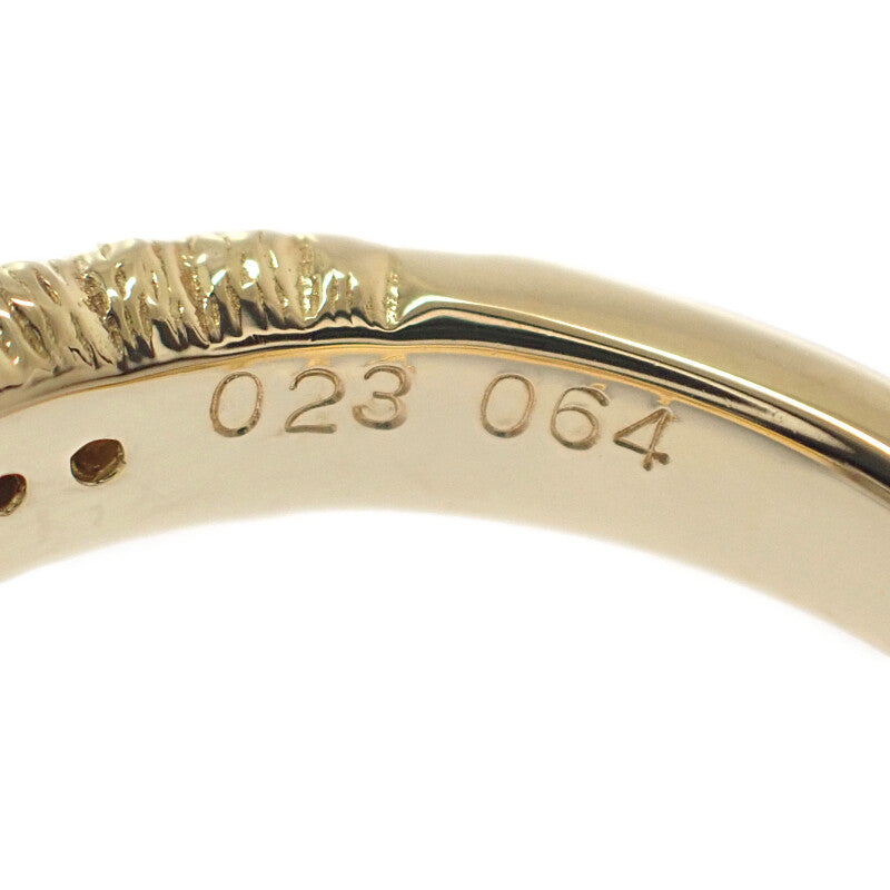 デザインジュエリー フラワー 10号 リング K18イエローゴールド Pt900プラチナ ダイヤモンド レディース【中古】【Aランク】