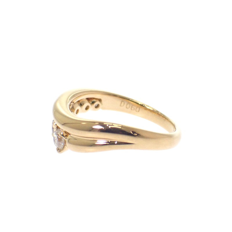 Design Jewelry Wave Size 11 Ring K18 Yellow Gold Diamond Women's
