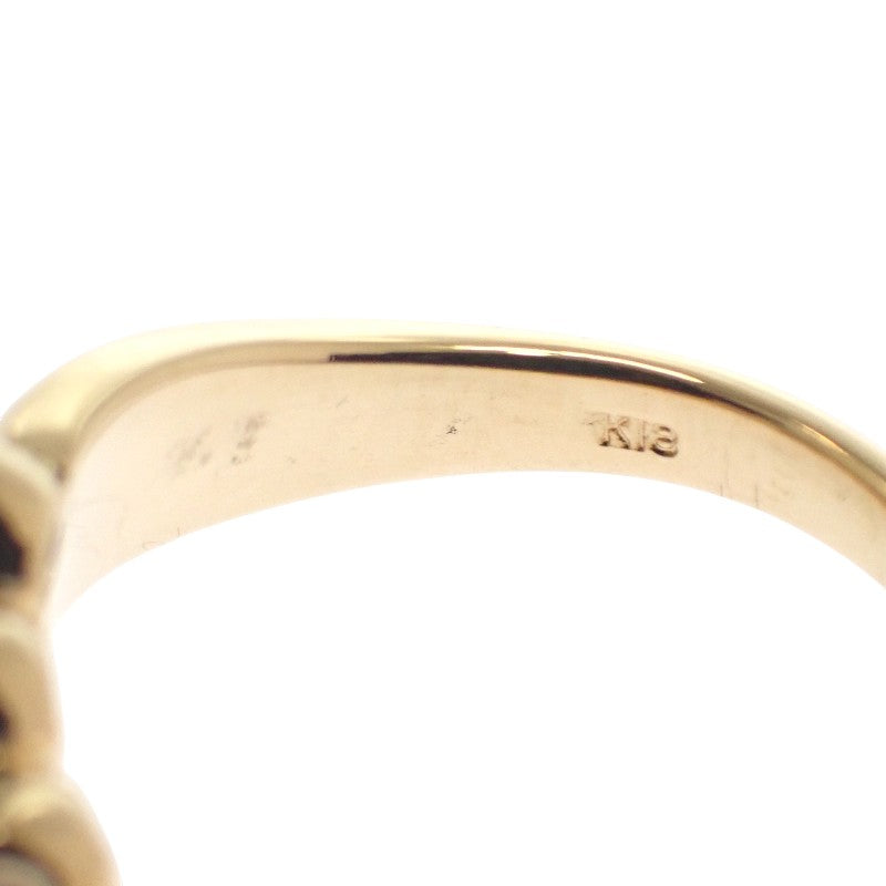 Design Jewelry Wave Size 11 Ring K18 Yellow Gold Diamond Women's