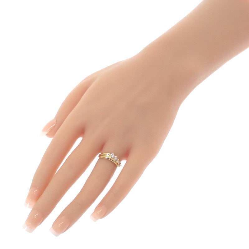 Design Jewelry Wave Size 11 Ring K18 Yellow Gold Diamond Women's