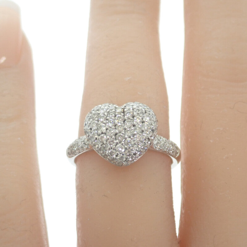 デザインジュエリー ハートパヴェ 13号 リング K18ホワイトゴールド ダイヤモンド レディース【中古】【Aランク】
