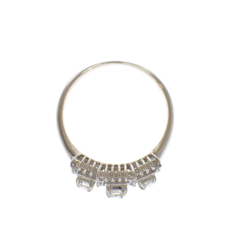Designer Jewelry Rectangle Emerald Cut No. 13 Ring K18 White Gold Diamond Ladies' [Used] [A Rank]