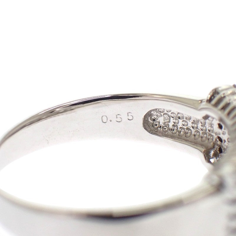 Designer Jewelry Rectangle Emerald Cut No. 13 Ring K18 White Gold Diamond Ladies' [Used] [A Rank]