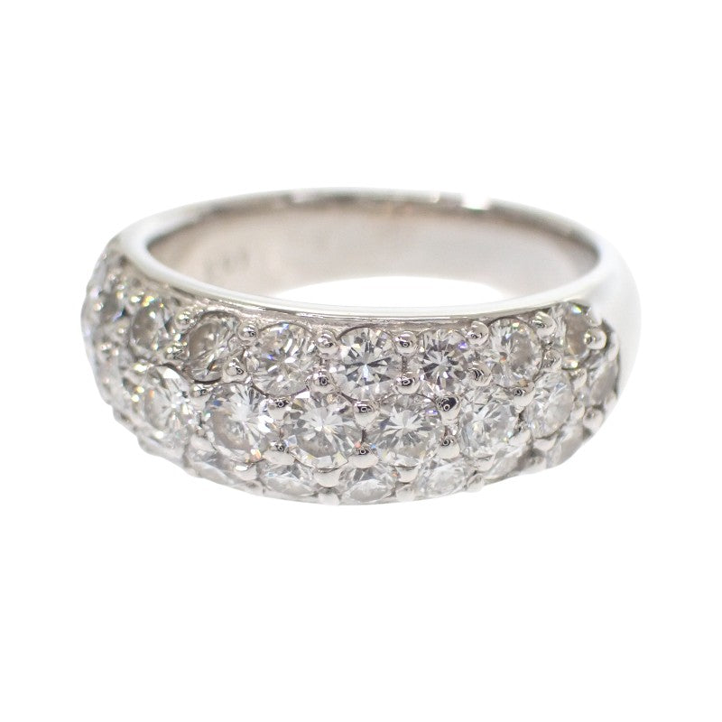 デザインジュエリー ハーフパヴェ 12号 リング Pt900プラチナ ダイヤモンド レディース【中古】【Aランク】