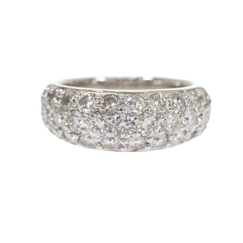 デザインジュエリー ハーフパヴェ 12号 リング Pt900プラチナ ダイヤモンド レディース【中古】【Aランク】