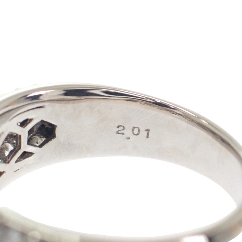 デザインジュエリー ハーフパヴェ 12号 リング Pt900プラチナ ダイヤモンド レディース【中古】【Aランク】