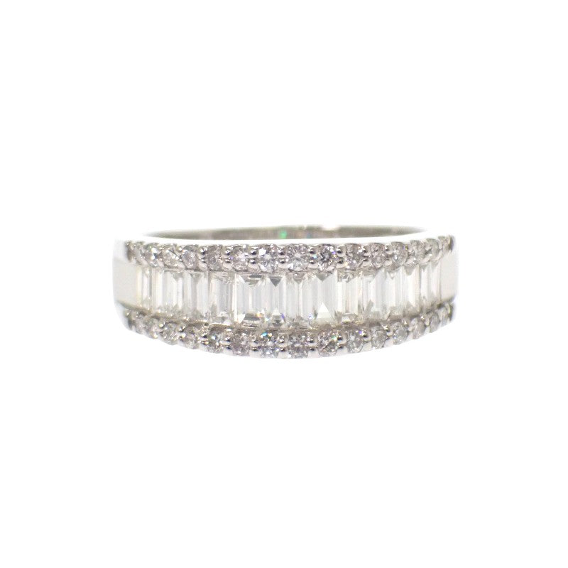 デザインジュエリー ハーフエタニティ 14号 リング Pt950プラチナ ダイヤモンド レディース【中古】【Aランク】