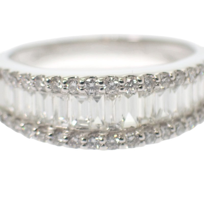 デザインジュエリー ハーフエタニティ 14号 リング Pt950プラチナ ダイヤモンド レディース【中古】【Aランク】