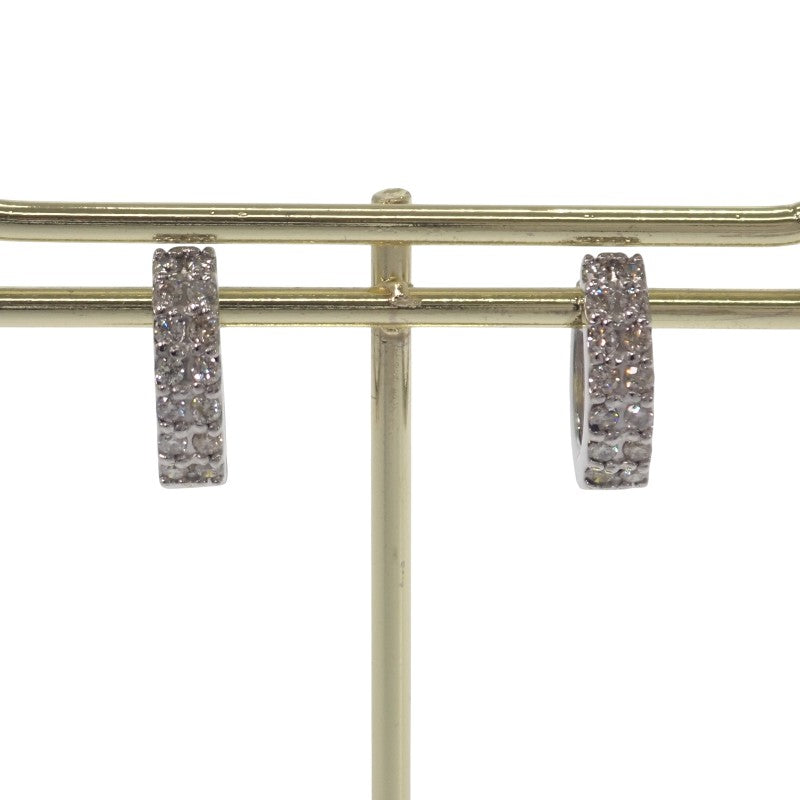 デザインジュエリー パヴェ フープ ピアス Pt900プラチナ ダイヤモンド レディース【中古】【Aランク】